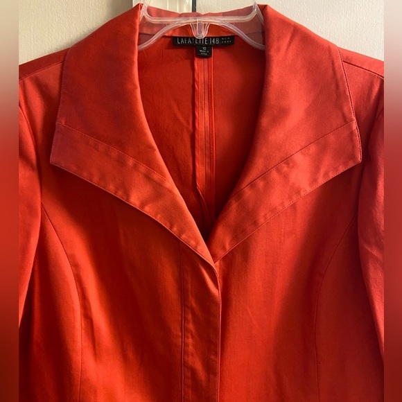 Lafayette 148 New York blazer pumpkin orange button up Sz 10 - Picture 3 of 7